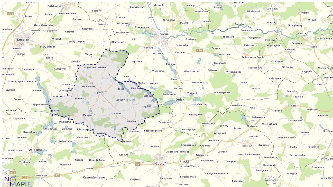 Mapa wyborów do sejmu Krzywiń